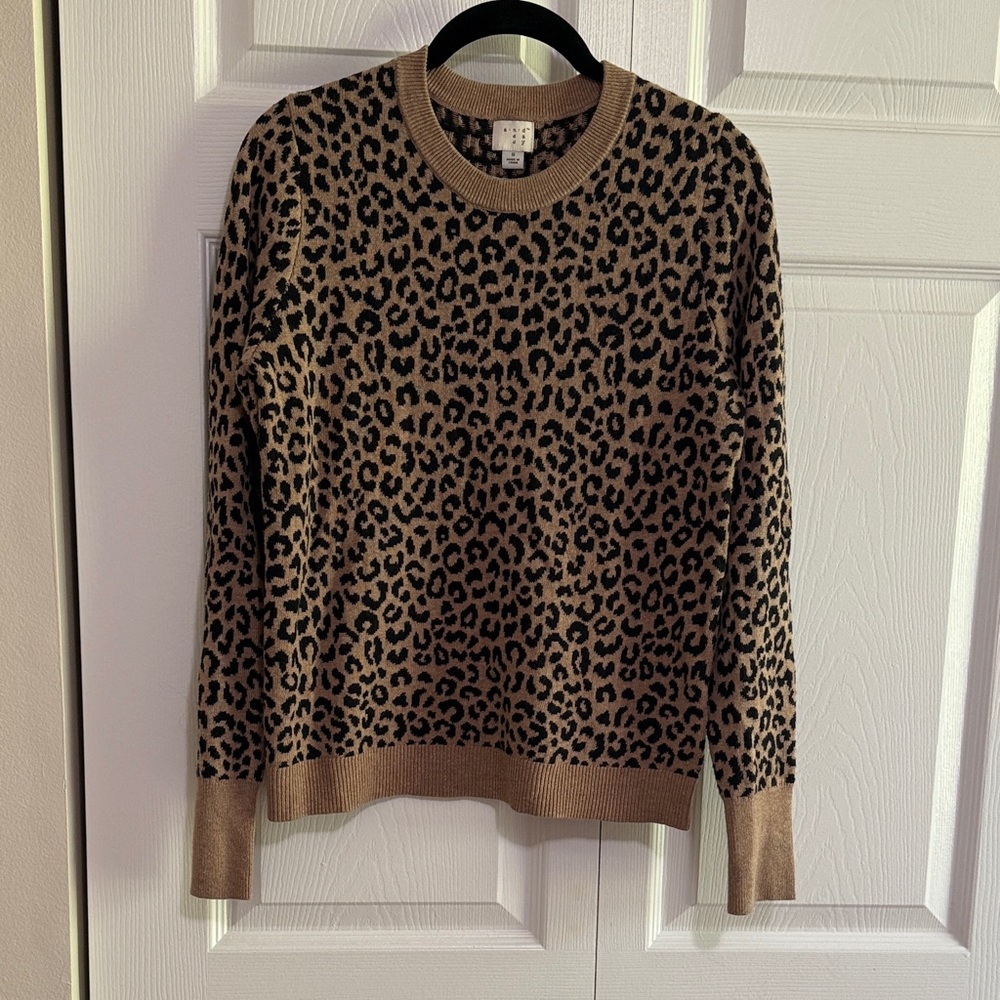 a new day Leopard Print Sweater - Tan and Black
